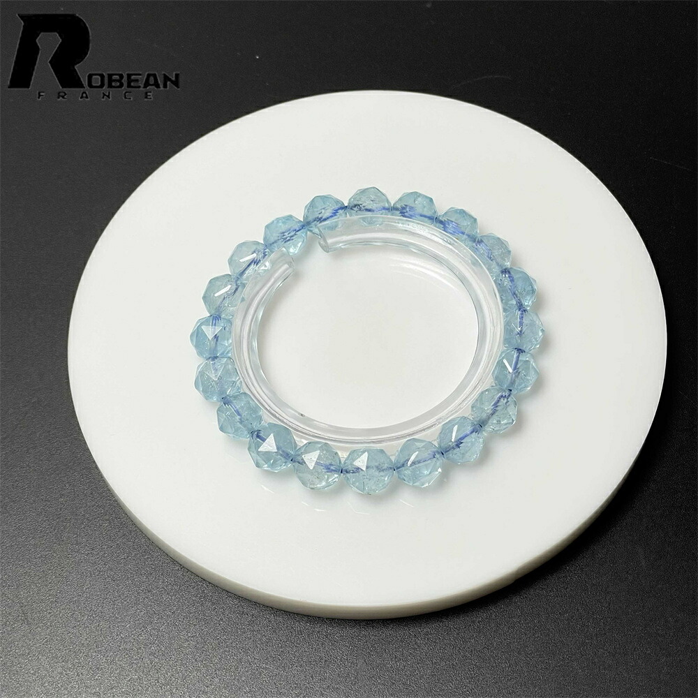 逸品 EU製 ★ROBEAN・ブルートパーズ★スターカット ブレスレット パワーストーン 天然石 アクセサリー 綺麗 お守り 水晶 綺麗 プレゼント ギフト きれいめ 幸運 贈り物 8.3-8.9mm M0406832｜ROBEAN・宝石 7,866円
