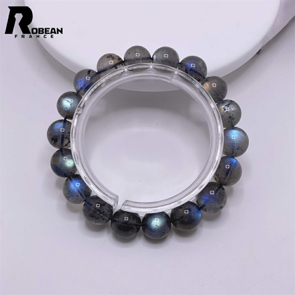 上品 EU製 ★ROBEAN・ラブラドライト ★パワーストーン ブレスレット アクセサリー 幸運 開運 浄化 綺麗 プレゼント ギフト きれいめ 幸運 贈り物 11.3-12.3mm M0120093