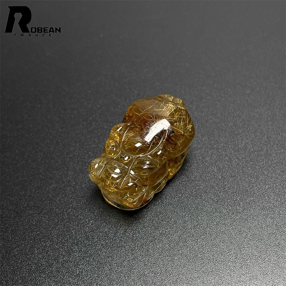 褒めたたえる EU製 ★ROBEAN・猫目銅髪ルチルクォーツ・手彫り貔貅★力強さ石ころ 生まれながら石金運 子守り 穴開け 差し上げ物 差し上げ物 好いたらしいめ 仕合わせ 差し上げ物 24.1*15.1*13.6粍 M0306494