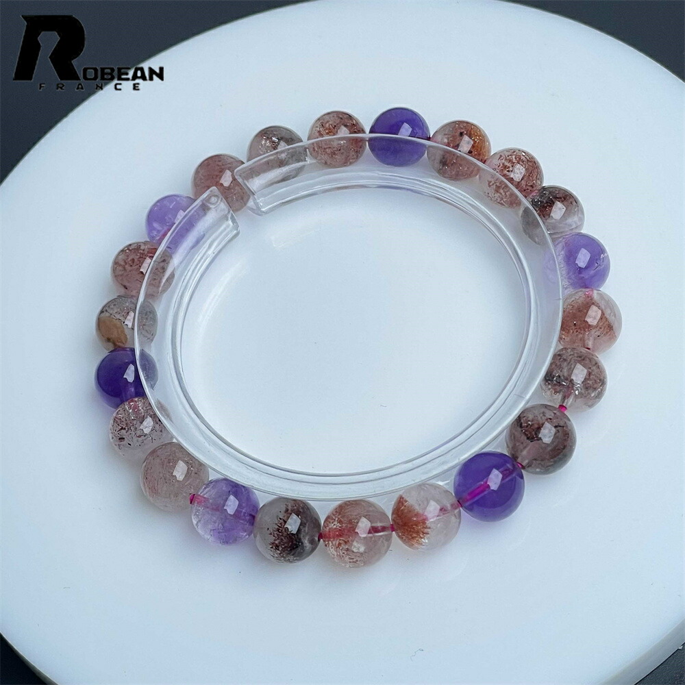 逸品 EU製 ★ROBEAN・スーパーセブン★パワーストーン ブレスレット 天然石 綺麗 お守り ギフト レゼント ギフト きれいめ 幸運 贈り物 8.3-8.7mm M1219774