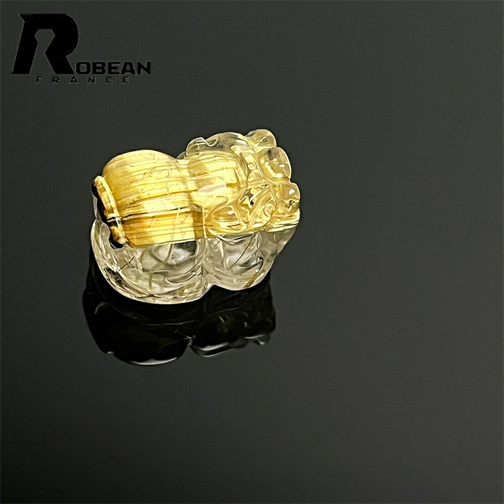 上級EU製 ★ROBEAN・極!極満針ルチルクォーツ・猫目貔貅シャンデリヤ★力強さ石ころ 天然石 好いたらしい 金運 レゼント 差し上げ物 好いたらしいめ 仕合わせ 差し上げ物 魔除け 14.5*11.4*9.6粍 k1108267