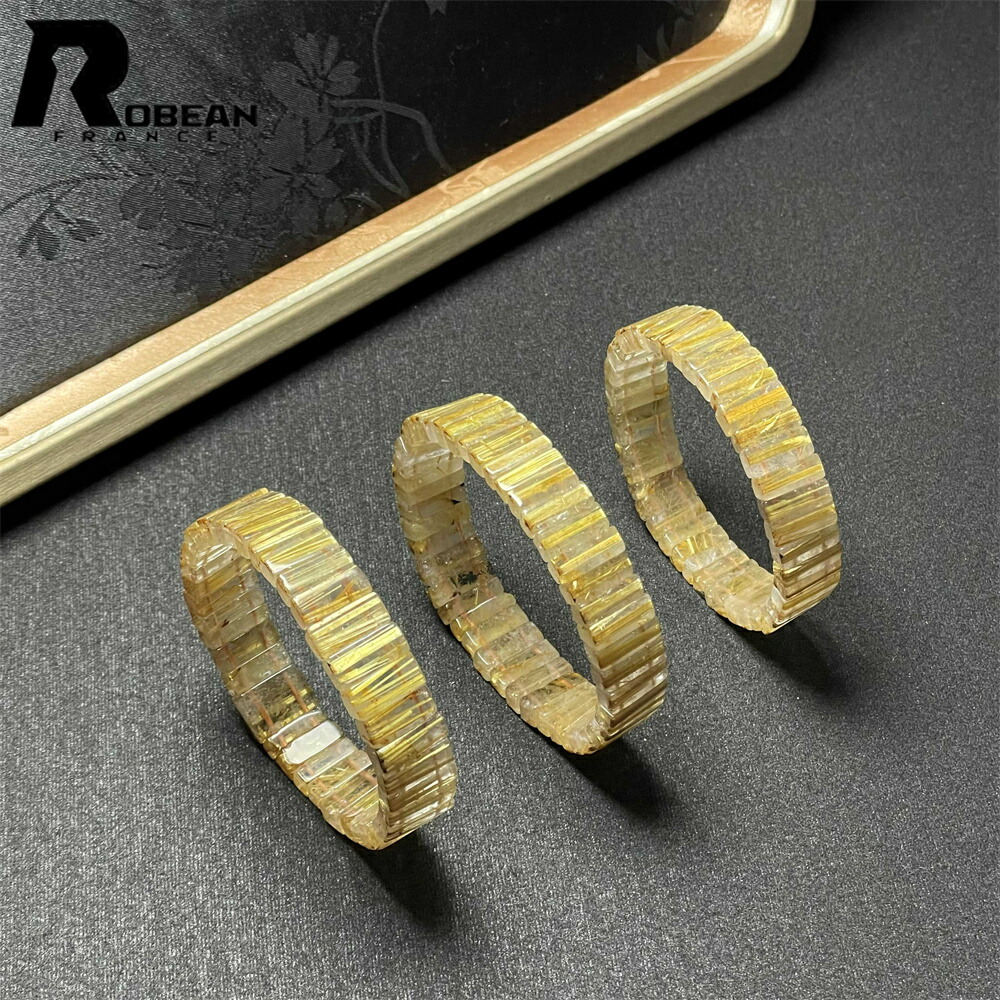 【百貨店SALE 10%OFF】珠玉 EU製 ★ROBEAN・タイチンルチル バングル★先だつもの針石英 腕輪 力強さ石ころ 金運 付属品 ルチルクォーツ 仕合わせ 斎戒もく浴 天然石 護身符 好いたらしい 活動力 男女兼用 メンズ レディース 差し上げ物