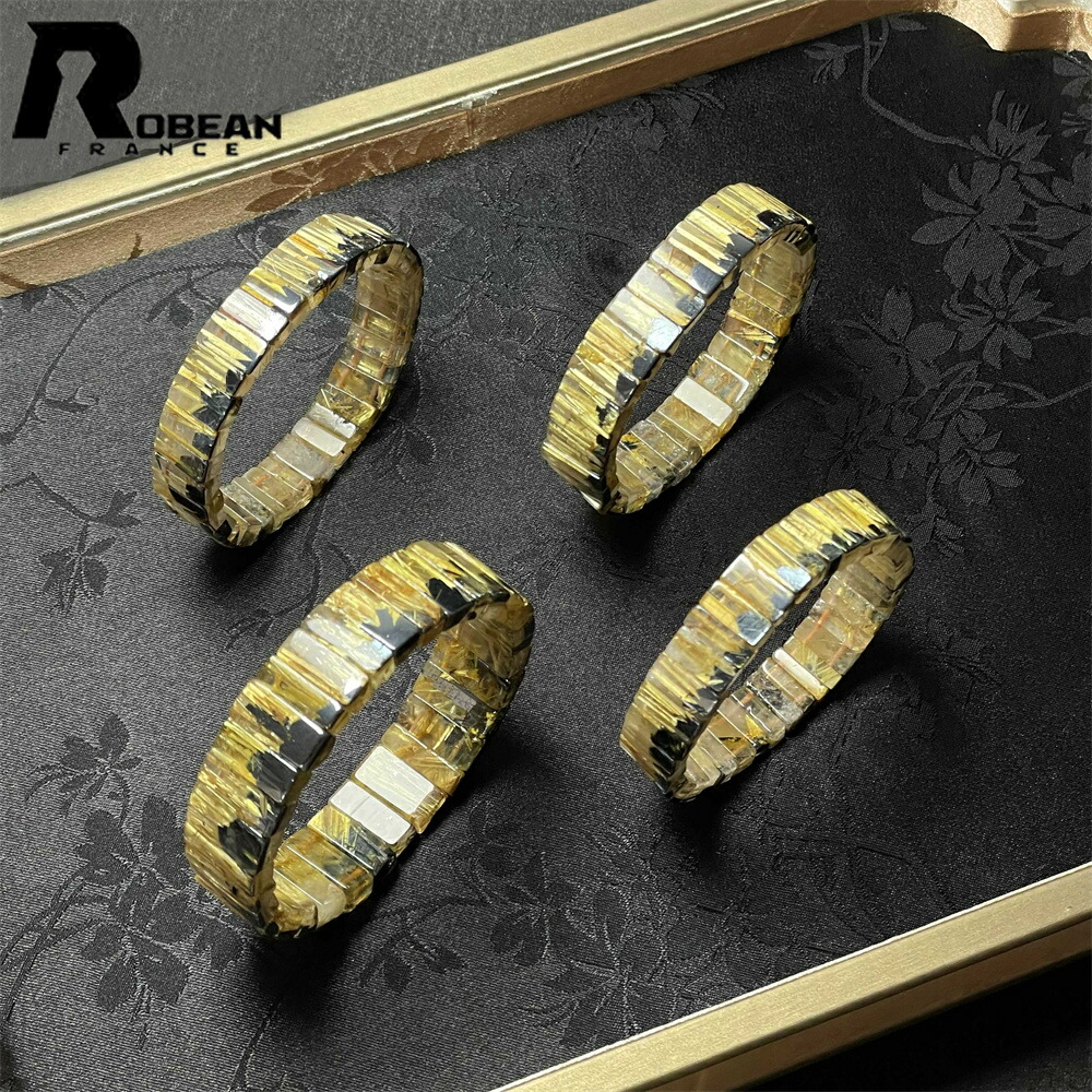 【百貨店SALE 10%OFF】夢色 EU製 ★ROBEAN・お日さま花タイチンルチルバングル★先だつもの針石英 ゴールド 力強さ石ころ 付属品 腕輪 ルチルクォーツ タイチンルチル 天然石 夢色 護身符 斎戒もく浴 好いたらしい 仕合わせ 活動力 男女兼用  差し上げ物