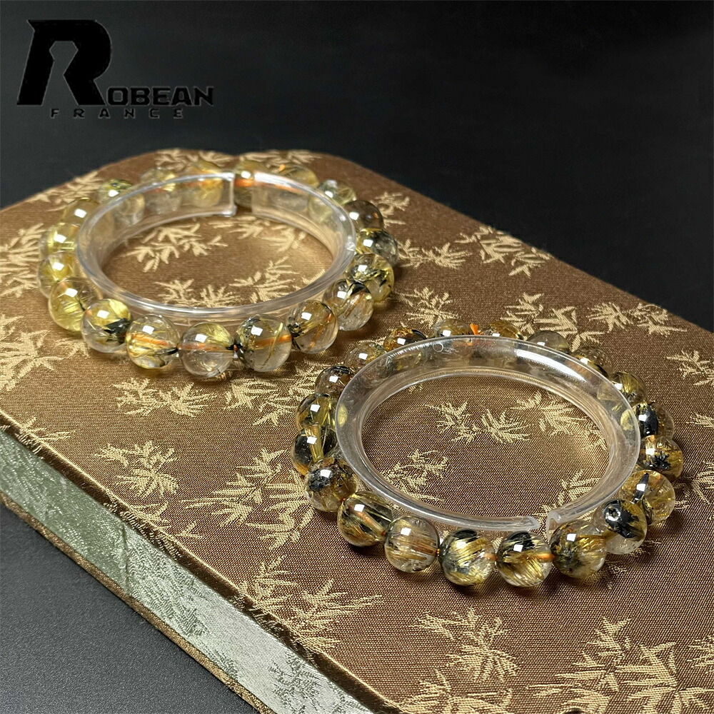 【期間限定・10%OFFクーポン配布中！】上品 EU製 ★ROBEAN・太陽花タイチンルチル★黄金針水晶 金運 開運 ゴールド ブレスレット パワーストーン アクセサリー 天然石 原石 貴重 高級 上品 綺麗 幸運 お守り 浄化 プレゼント ギフト 誕生日 レディース メンズ 男女兼用