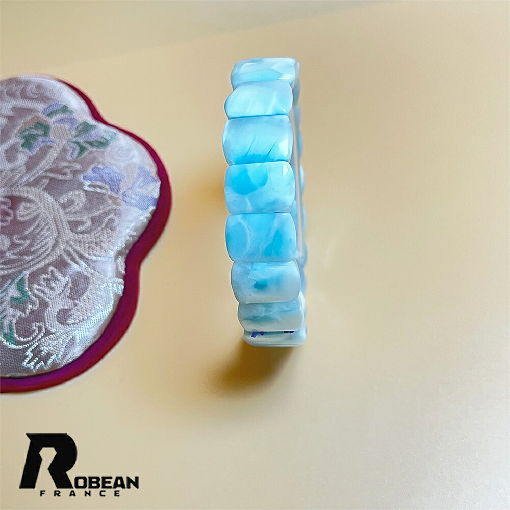 貴重 EU製★ROBEAN・ドミニカ共和国産のラリマーバングル★パワーストーン アクセサリー ブレスレット 天然石 13.9*4.9*9.8mm K1229368
