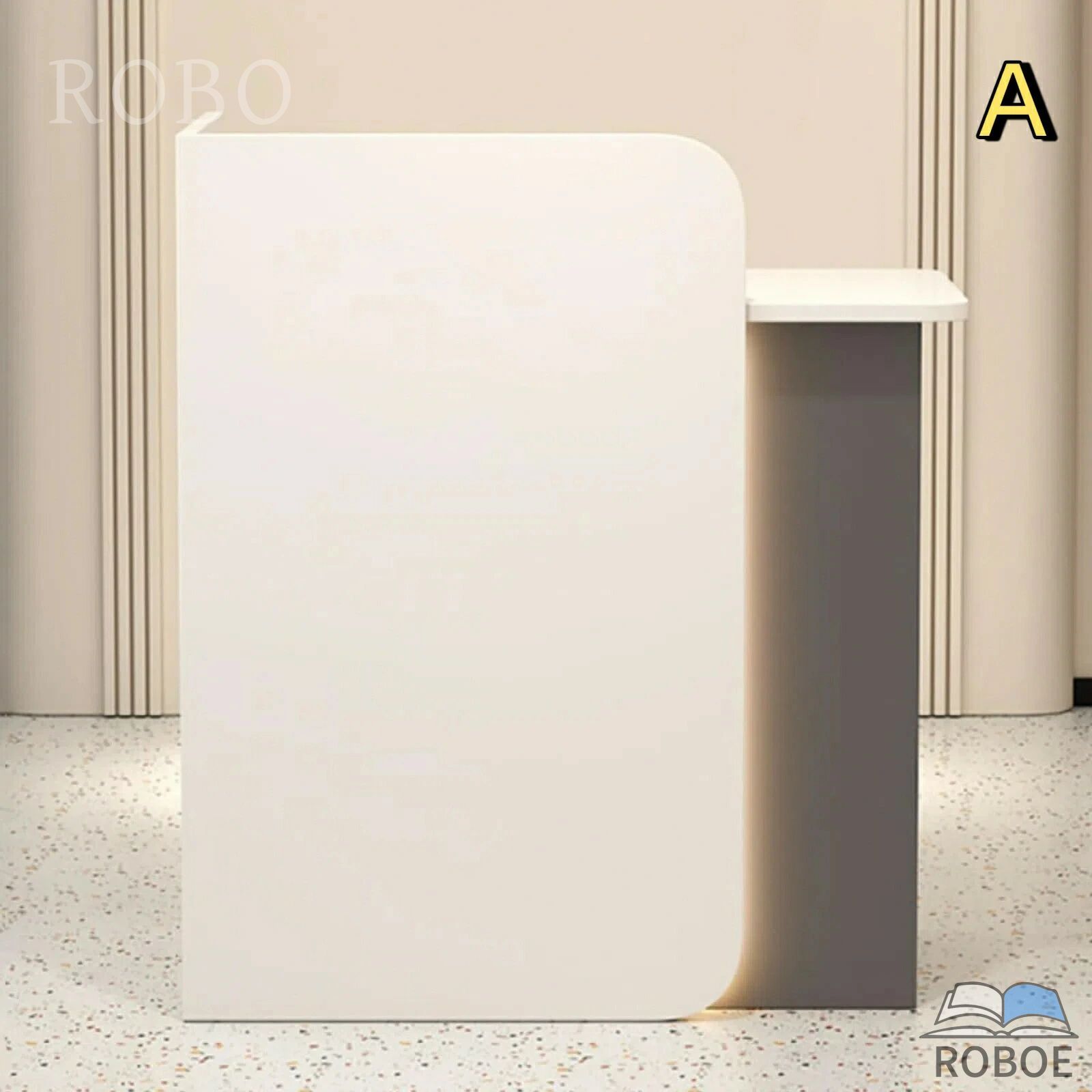 金銭登録器カウンタ L字 金銭登録器台 木製のレセプショ受け付けカウンタ 受け付け台 受け付け事務机 受け入れ赤ちょうちん、カウンタ一覧表 木製のレセプシ