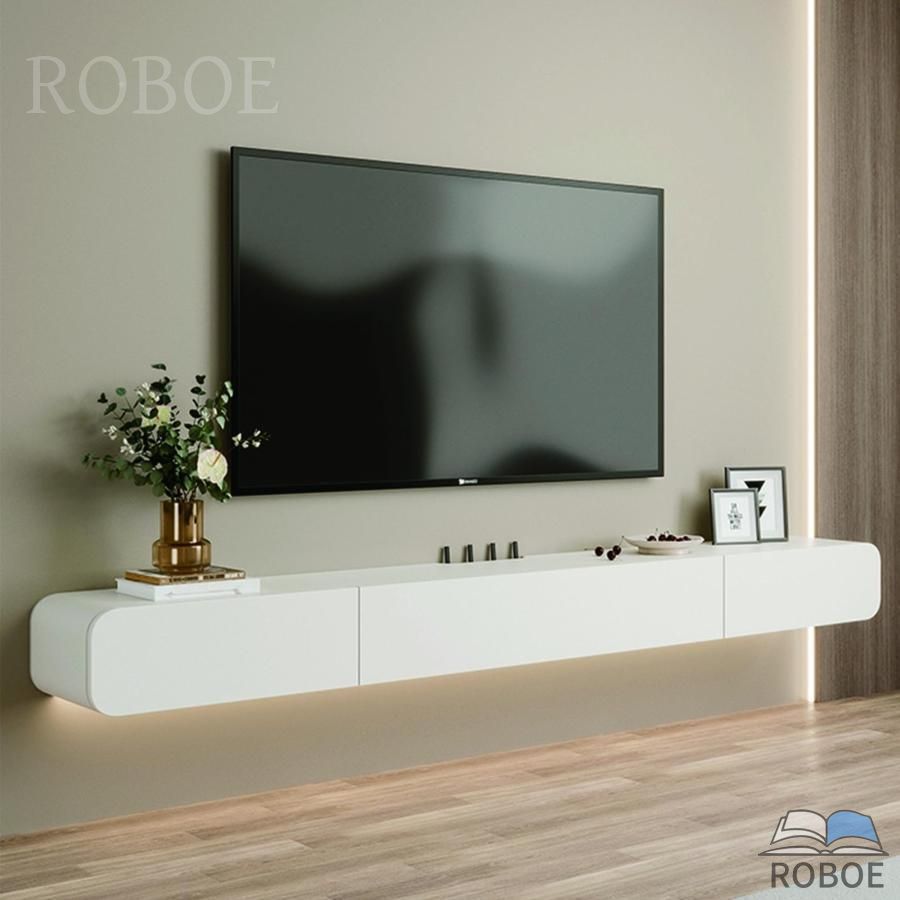 テレビ受像機 置き目ゲーム盤 - フローティングテレビ受像機台 - テレビフローティングシェルフ - テレビ受像機台 飾りつけ式、120/160糎ウォールマウントメディ