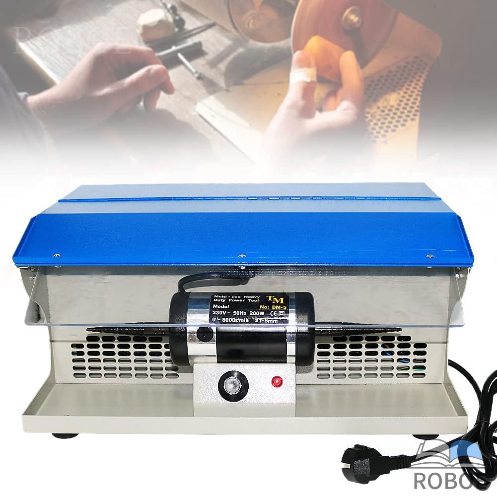 ジュエリーポリッシャーマシン 200W、集塵機ベンチトップポリッシャー、ともし火付き添い人、0-8000 rpm、機敏さ合わせる能力のある、金属元素、宝飾品、翡翆