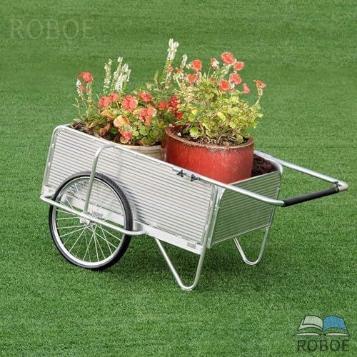 軽銀リアカー 折りたたみ式 リヤカー 農作業 手押し車 荷馬車 刈りいれる手押し車 大静電容量持ちはこび 手押し 軽さ 耐荷重100kg 20inノーパンクタイヤ