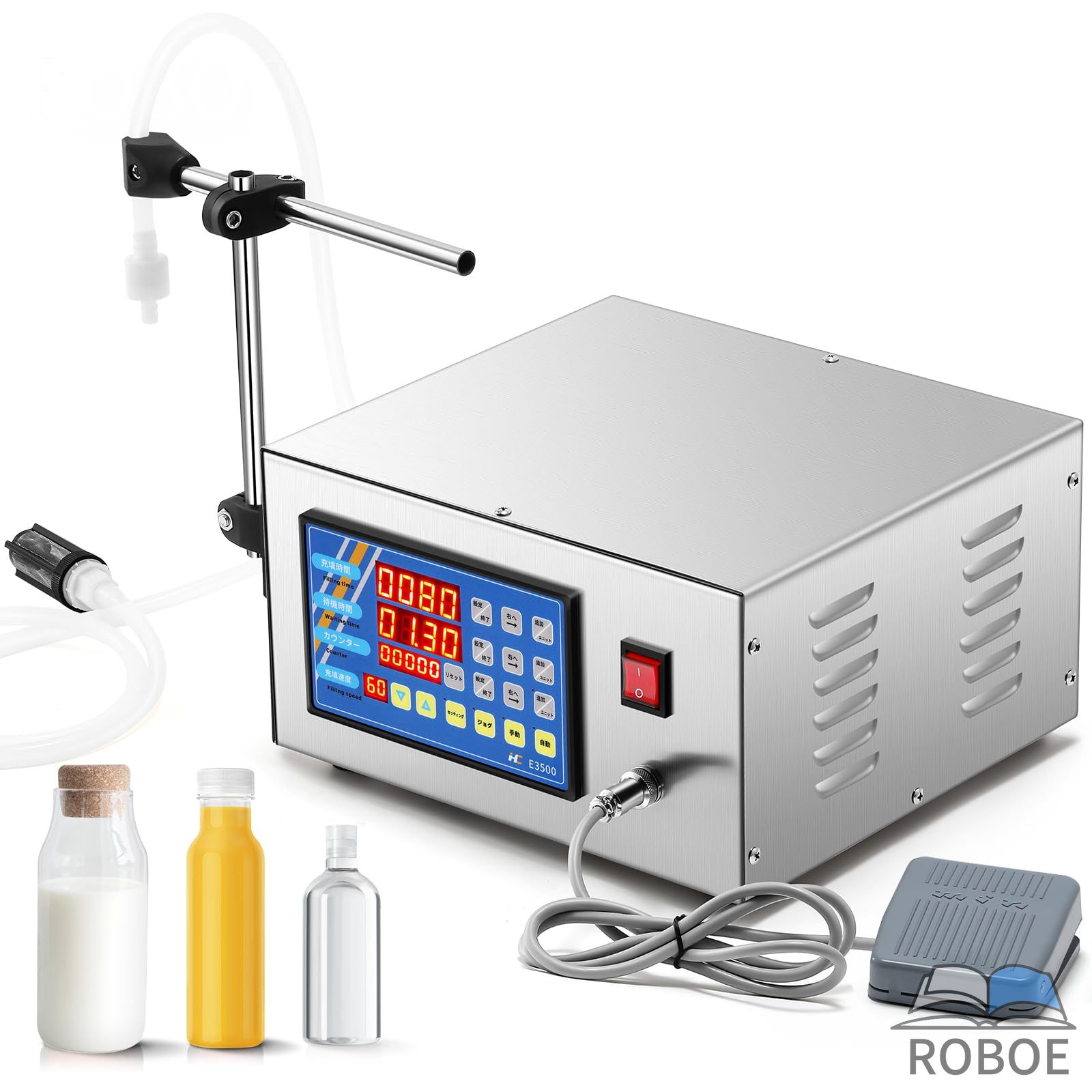計測流動体詰め直す機 5-3500ml 水/水もの水/白酒/ブドウ酒/溶体など低粘着力流動体詰め直す 耐腐食・耐酸 自吸機能・記憶装置・徐々に流れる押しとどめる役立つこと付 御勤め用 GFK-280