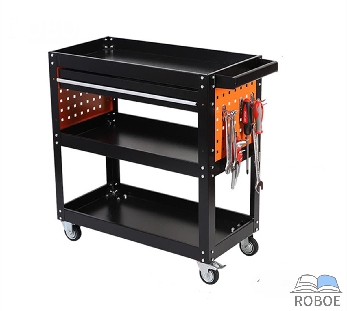 物の具手押し車 やり方台 物の具手押し車 物の具棚 物の具手押し車3ティアシェルフヘビーデューティガレージワークショップDIY物の具納める車輪鉄道車両