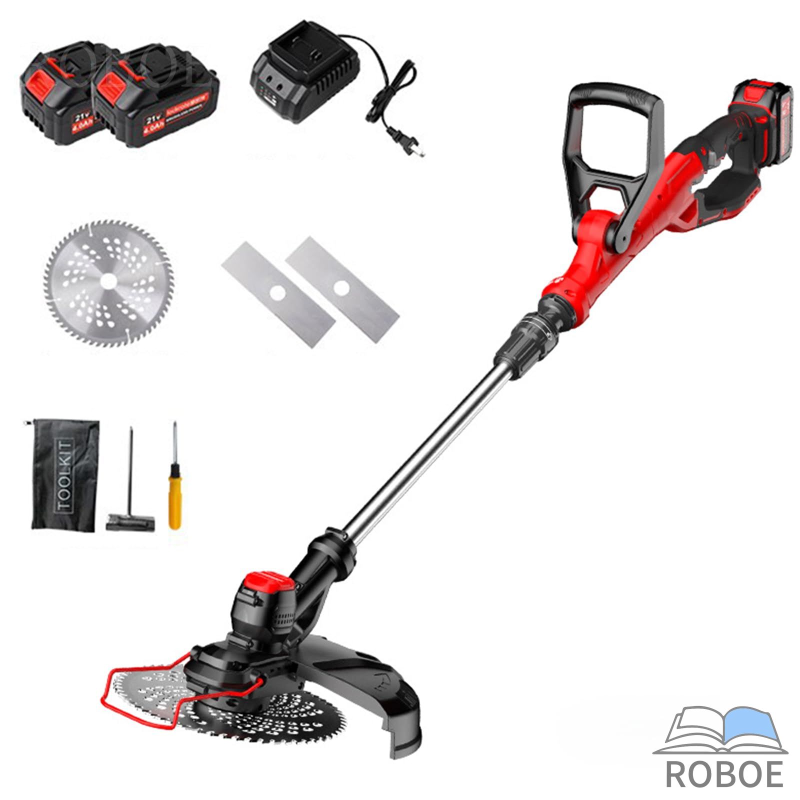 電動草刈り機 充電式 軽量 コードレス式2.3KG 21V 500W 草刈機 草刈り機 電動除草機 低騒音 芝刈り機 充電式草刈機 枝切り 芝生 剪定 雑