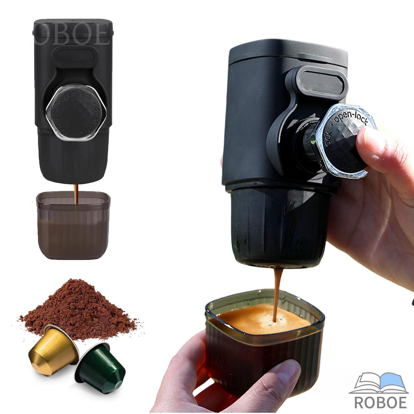 携帯型珈琲製造会社、ハンドプレスコーヒー、ポータブルハンドプレスーマシン、手動エスプレッソ器械、住み処や旅する、アウトド