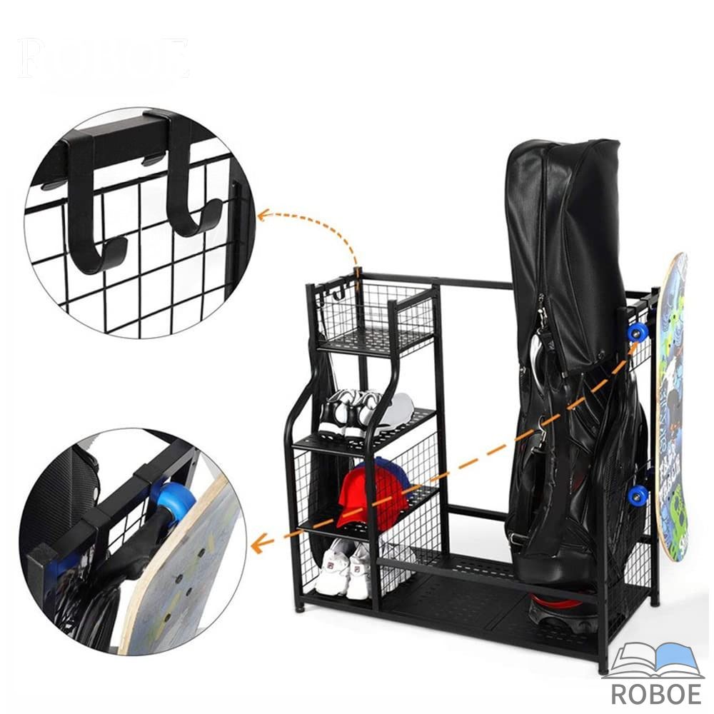 ゴルフバッグ収納ラック ボールバッグ ガジェットオーガナイザー ディスプレイスタンド 用品アクセサリー ガレージクラブシェッド地下室