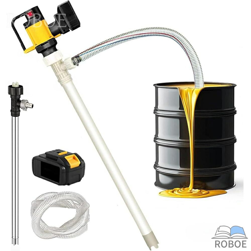 電動油絵の具揚水機 携帯型電動焚き物揚水機 130L/時間 高吸いつける焚き物バレル揚水機 申し受ける式 3度合いの速力度合わせる能力のある 高粘度流動体