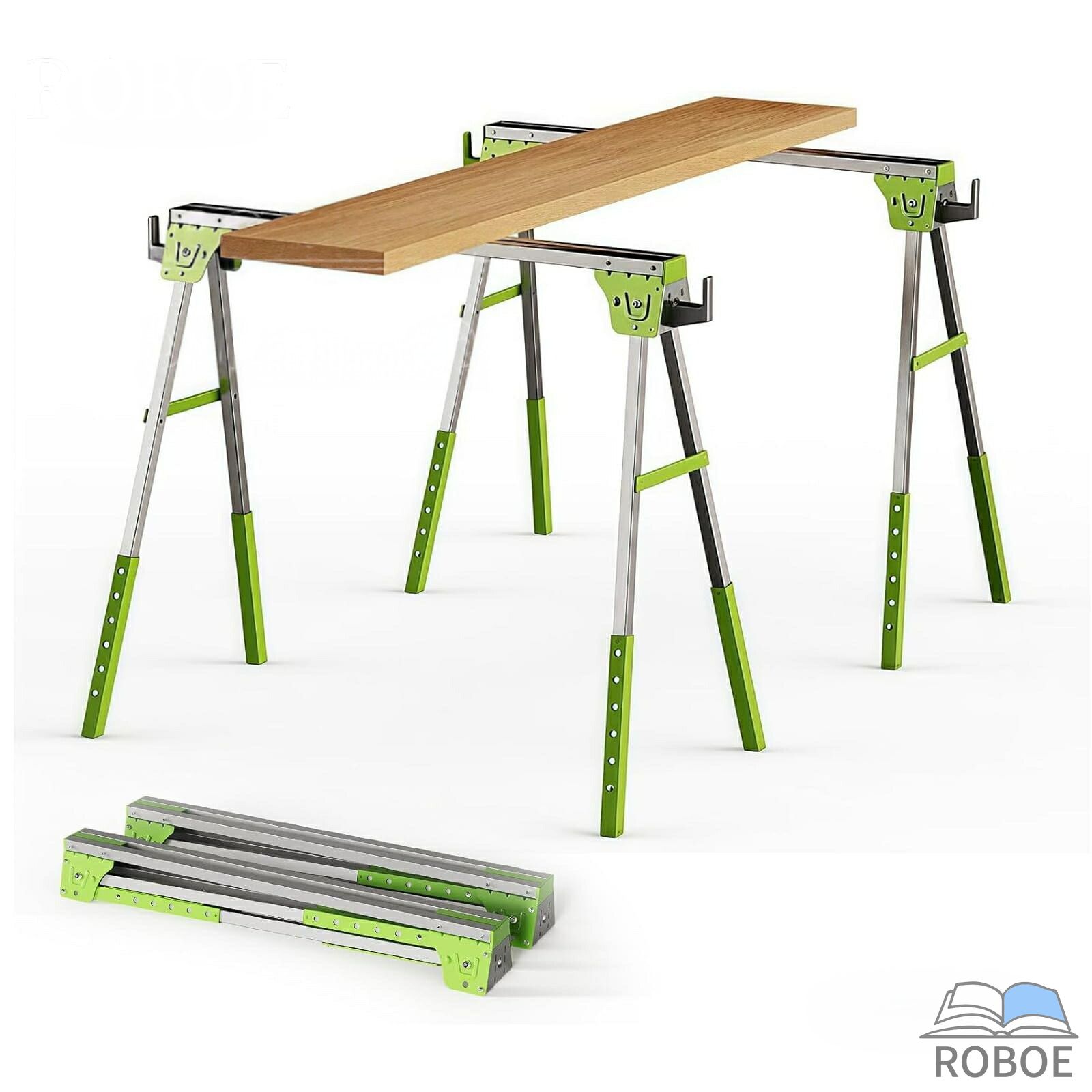 ソーホース 作業台 2x4 木工作業台 完成品 テーブル 2台1組 高さ調節6段階可能 ソーホースセット 折りたたみ 作業馬 DIY 木材 のこぎり
