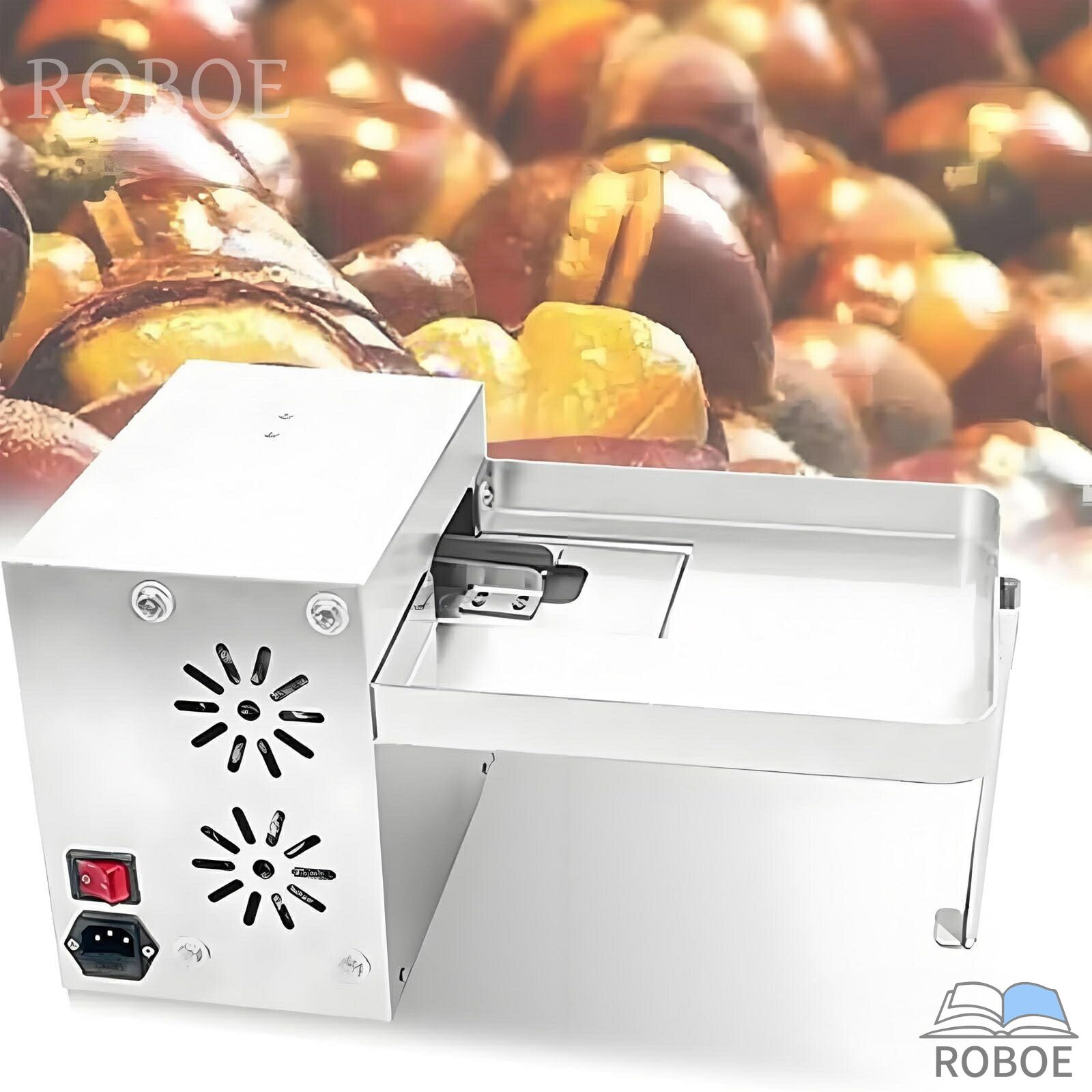 120W 業務用栗彫刻機、半自動栗彫刻機、容量：32-35 kg/h、調整可能な切断深さ、ベーカリー向け