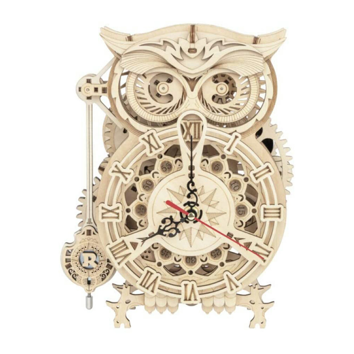 【全店P5倍】フクロウ 置き時計 モデル立体パズル 大人 Robotime  子供  ウッドパズル 3Dウッドパズル 木組み パズル  対象年齢14+  親子 DIY オルゴール 誕生日 プレゼント ギフト 説明書付き LK503