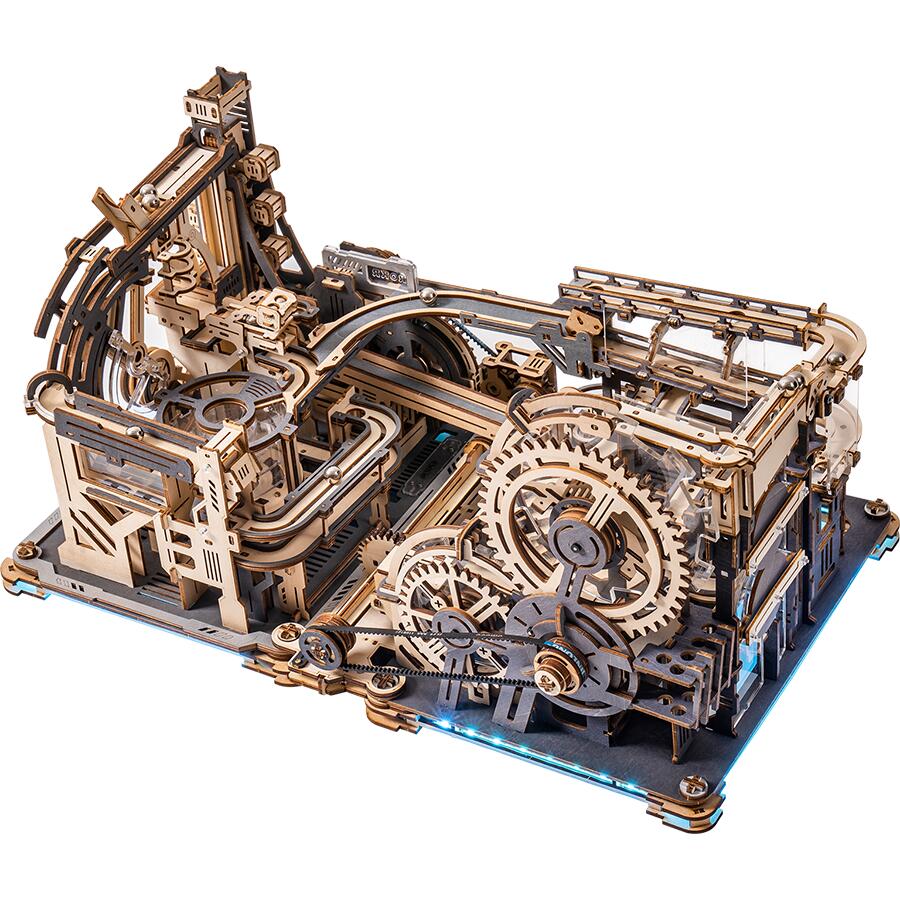【全店P10倍】立体パズル 木製 3D ウッドパズル マーブルラン LGA01&LGC01&LG01 組み合わせセット 電動 模型 コースター 水車 ギア 軌道 ローラーコースター 集中力 脳トレ クラフト 大人向け 子供 知育 玩具 DIY キット プレゼント インテリア 接続剤不要