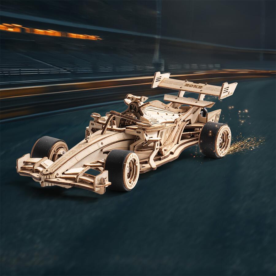 【全店P10倍】立体パズル 3D 木製 パズル ROBOTIME  F1レーシングカー メカニカル 可動式モデル マルチ遊び方 工作キット DIY クラフト 組み立て 暇つぶし 知育玩具 男の子 女の子 大人 子供へのギフト 誕生日 クリスマス プレゼント 贈り物