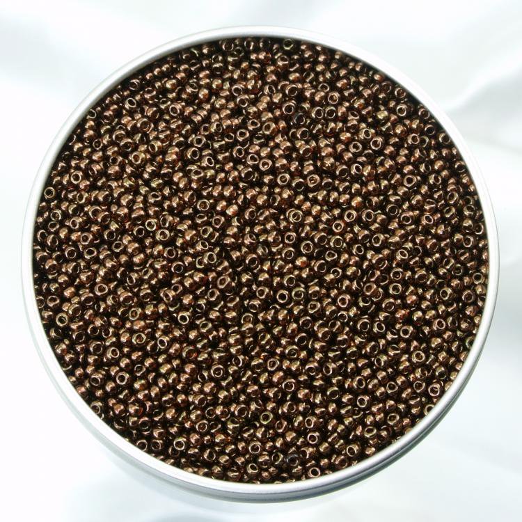 チェコビーズ ロカイル 11/0 約2.1mm 5g/20g/500g クリスタルブロンズ シードビーズ ロカイル アクセサリー ハンドメイド 手芸 パーツ ガラス ビーズ｜チェコビーズのローブル