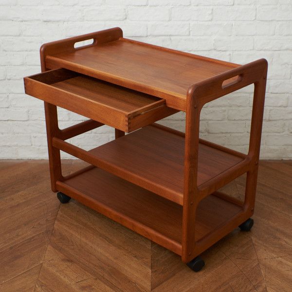 Izf デンマーク 製 ティートロリー チーク 北欧 ヴィンテージ 引き出し キャスター 木製 収納棚 キッチン ワゴン サイドテーブル Butlerchimneys Com