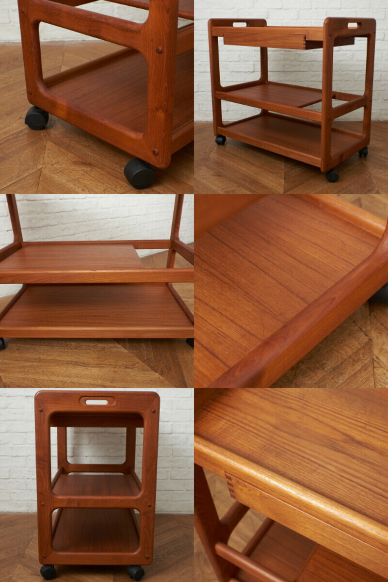 Izf デンマーク 製 ティートロリー チーク 北欧 ヴィンテージ 引き出し キャスター 木製 収納棚 キッチン ワゴン サイドテーブル Butlerchimneys Com