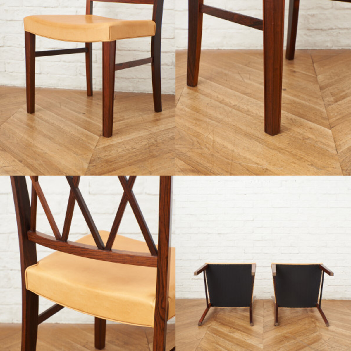 IZ62012F☆2脚セット デンマーク Ole Wanscher ヴァンシャー 椅子 木製