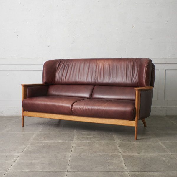 【送料込み/小キズ有】HIDA 飛騨産業 チグサ 2.5Ｐソファ WK11WLR 飛騨産業 HIDA chigusa ソファ2.5P WK11WLR2 10年保証付 レッド