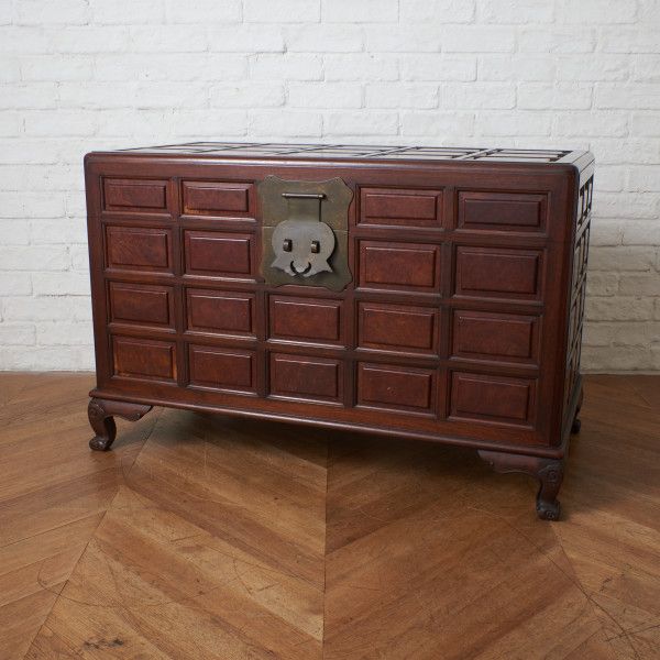 楽天市場】李朝家具 無垢材 古鉄金具 半閉櫃 バンダジ 半閉じ箱 時代物