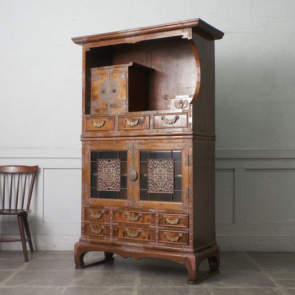 楽天市場】李朝家具 飾り棚 キャビネット 李朝棚 時代箪笥 天然木 収納