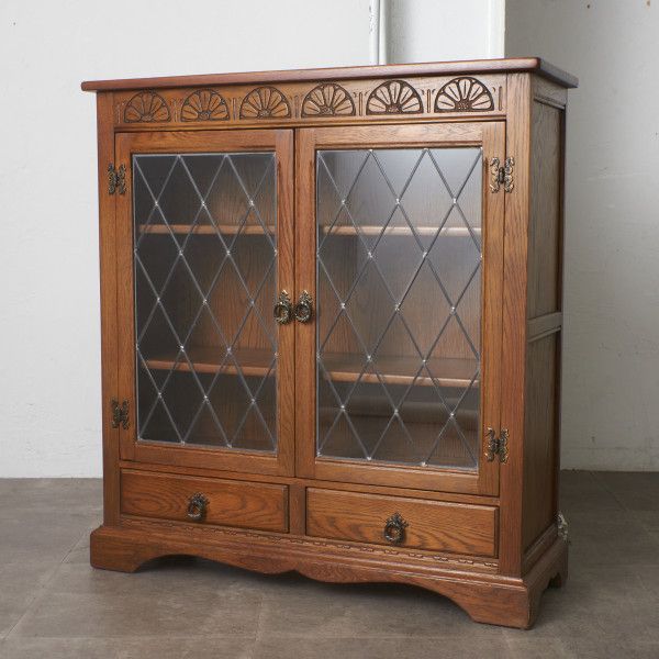 楽天市場】年代物 ブックケース 本棚 キャビネット オーク 飾り棚 洋館