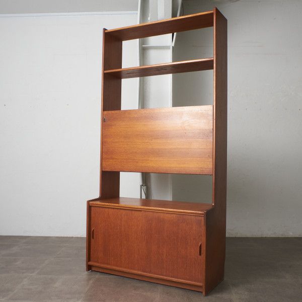 北欧ヴィンテージ　デンマーク　本棚、収納付き　ビューロー　ライティングデスク 北欧ヴィンテージ デンマーク 本棚、収納付き ビューロー ライティング