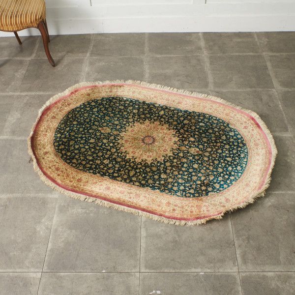 楽天市場】工房銘入り 高級 ペルシャ絨毯 シルク 機械織り 玄関マット