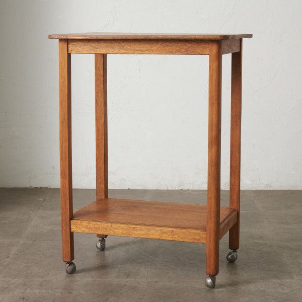 アンティークキャスター付きテーブル 楽天市場】アメリカのアンティークの二段テーブル 革張り天板