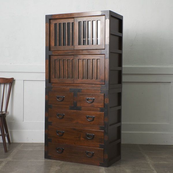 [値下げ]九州民芸 ハイチェスト 和家具 整理箪笥 ミズメザクラ GMHS419○神居民芸 7段チェスト 整理箪笥 洋服タンス チェスト