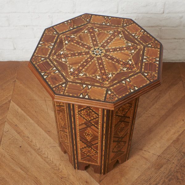 楽天市場】螺鈿細工木製サイドテーブル W46xH61xD46cm 胡桃の木 Mother