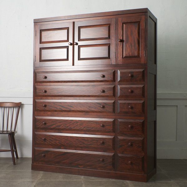 楽天市場】伝統工芸 軽井沢彫り 桜彫刻 5段 チェスト 細密 木彫刻 無垢