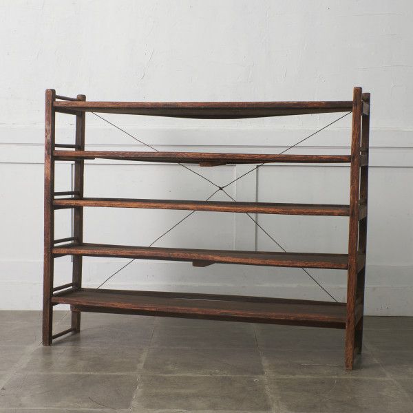 楽天市場】【中古】カントリー調 オープンラック 3段 木製