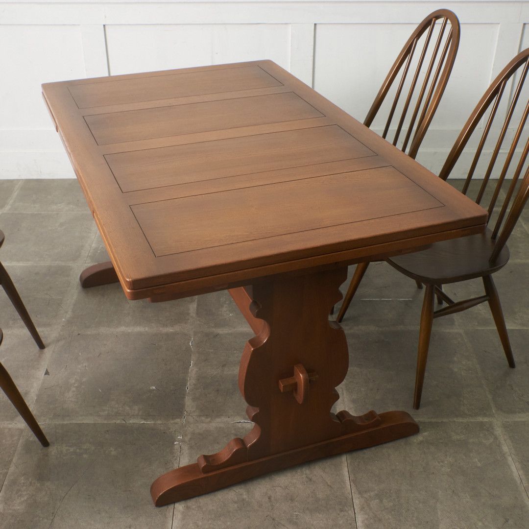 ERCOL ドローリーフ リフェクトリーテーブル 英国 アーコール エルム ダイニングテーブル イギリス カントリー 拡張式 レトロ 101645｜rocca rocca