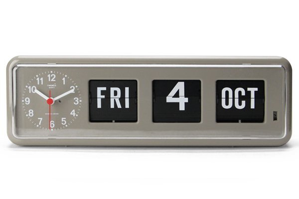 Twemco Calendar Clock #BQ-38 “Gray” グレー カレンダー クロック 置き時計 インダストリアル アラーム 目覚まし時計 46541