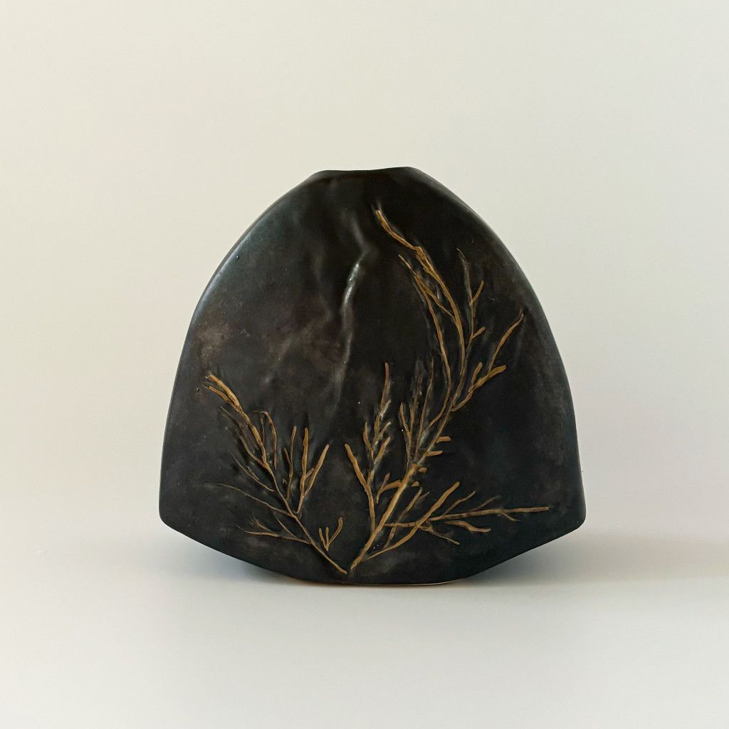 西ドイツ German Art Pottery ヴィンテージ フラワーベース Ruscha 花器 陶器 花瓶 オブジェ ルシャ アートポタリー ビンテージ 54538