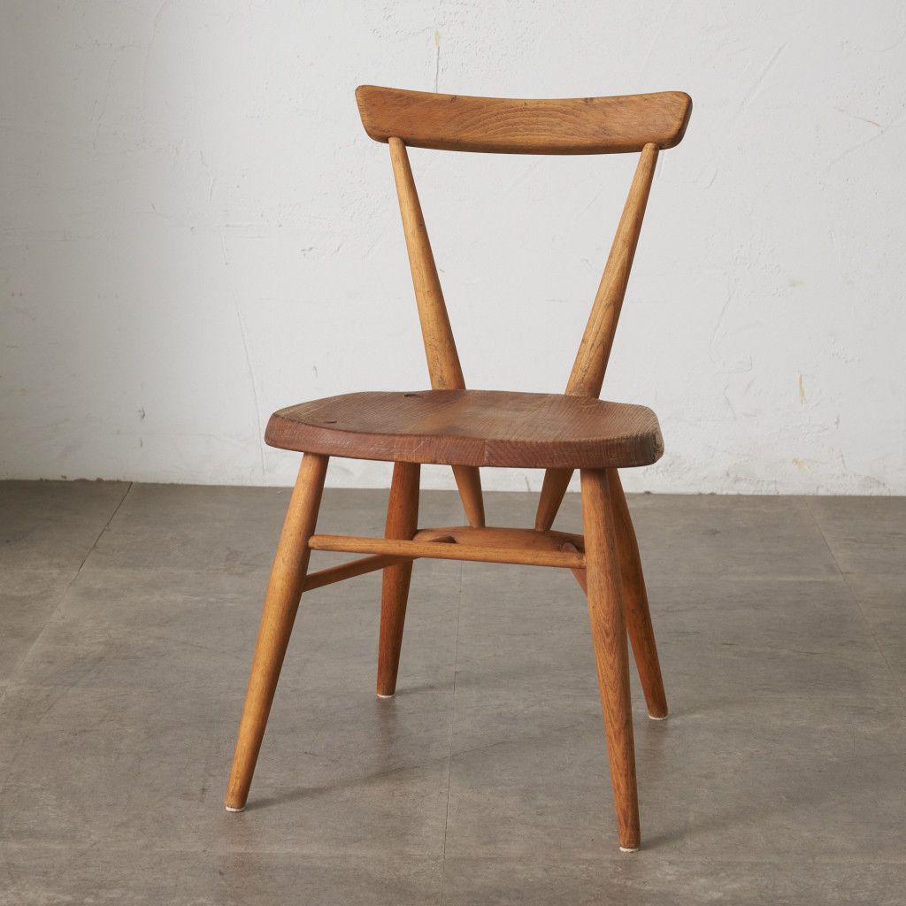 超レア ERCOL スタッキングチェア アーコール 英国 ヴィンテージ ダイニングチェア イス 無垢材 木製 椅子 子供用 キッズチェア 79756