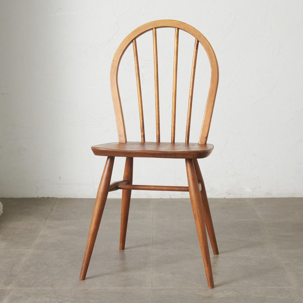 ercol フープバックチェア 4本 スポーク アーコール ダイニングチェア 英国 ヴィンテージ 曲木 椅子 エルム 天然木 イギリス 89467