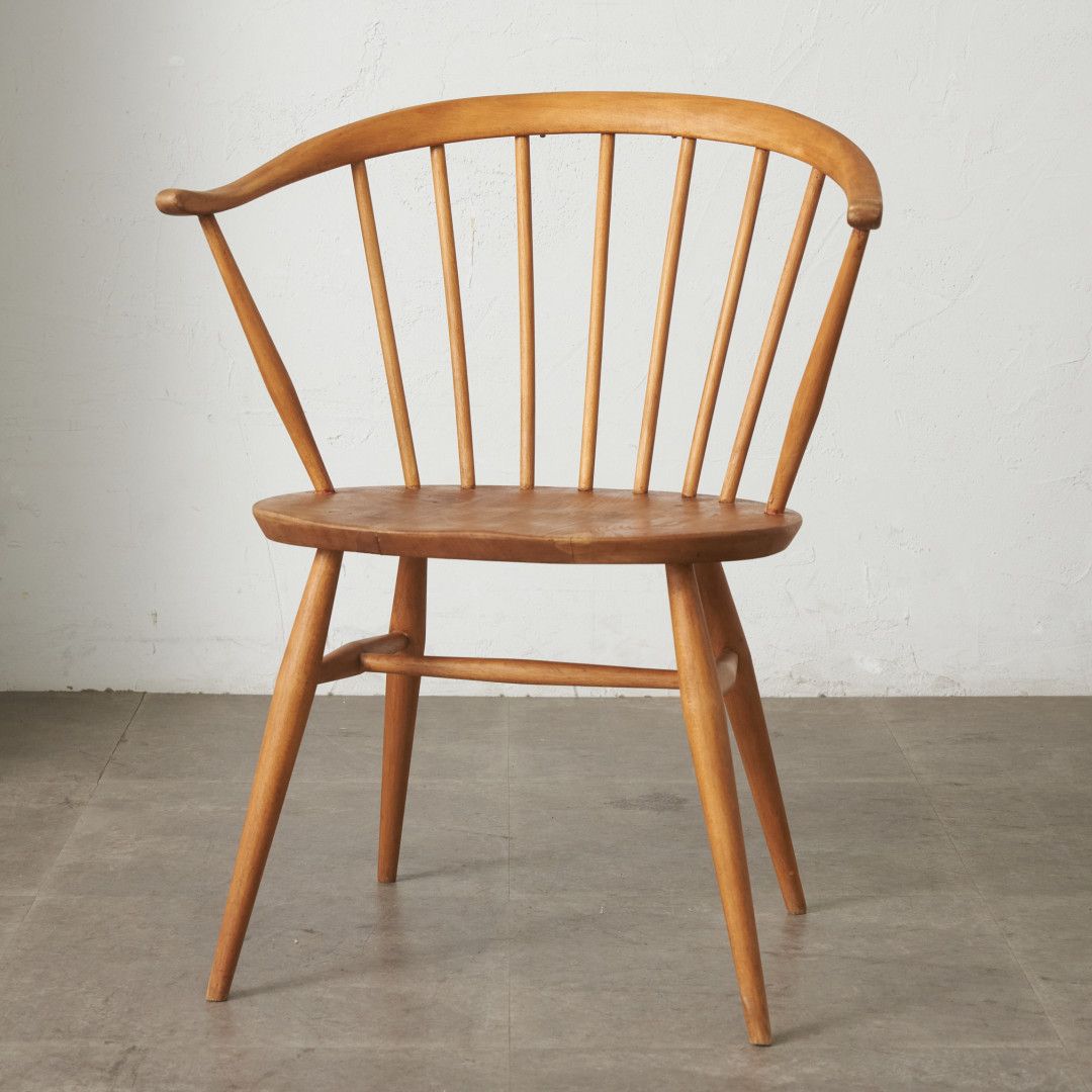 レア ERCOL カウホーン スモーカーズ チェア 英国 アーコール ヴィンテージ ウィンザーチェア アームチェア ダイニングチェア 91266