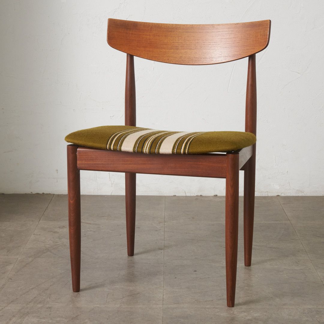 張替済 レア G-Plan Danish ダイニングチェア チーク 英国 ヴィンテージ Ib Kofod Larsen 椅子 パネルバック Danish Art Weaving 97741