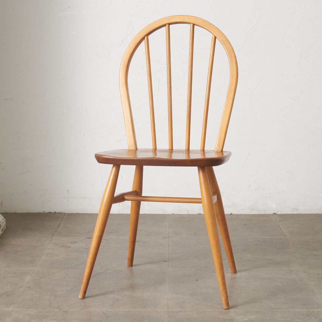 ercol フープバックチェア 4本 スポーク アーコール ダイニングチェア 英国 ヴィンテージ 曲木 椅子 エルム 天然木 イギリス 95934