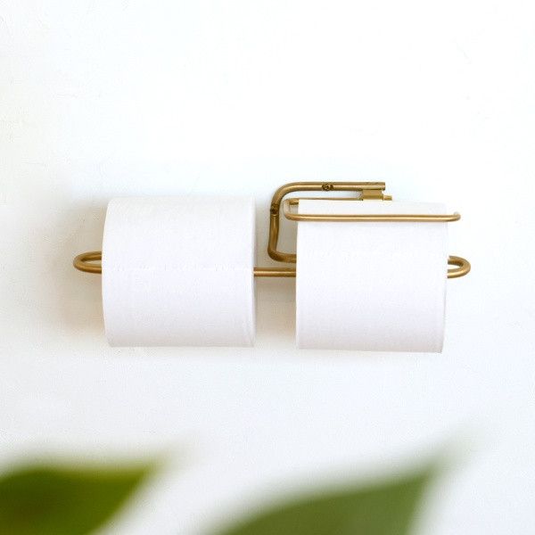 真鍮 ペーパーホルダー ren ダブル ヴィンテージ風 ブラス ゴールド トイレットペーパーホルダー DIY レトロ おしゃれ 88335｜rocca rocca
