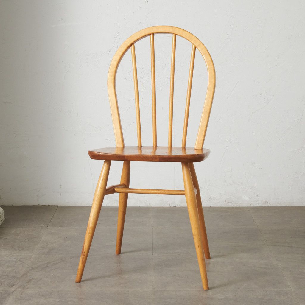 ercol フープバックチェア 4本 スポーク アーコール ダイニングチェア 英国 ヴィンテージ 曲木 椅子 エルム 天然木 イギリス 88696｜rocca rocca