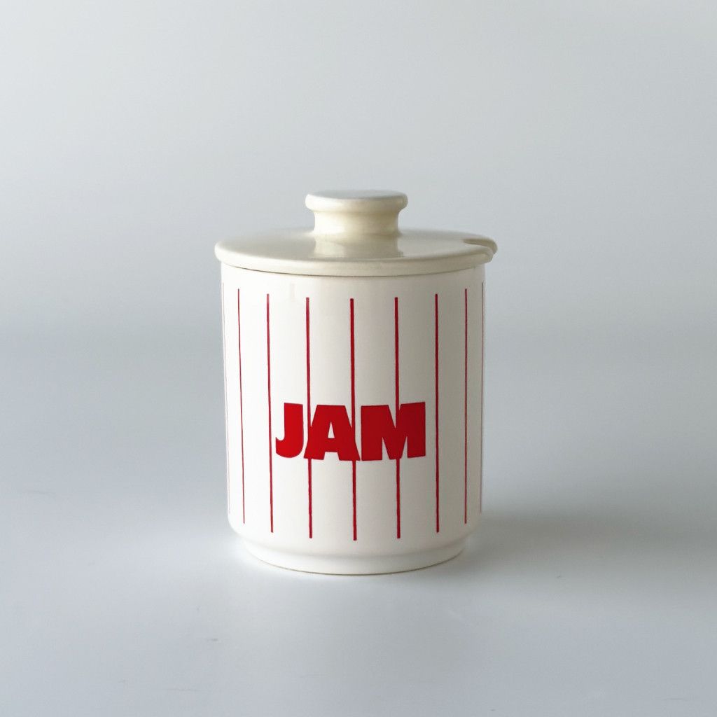 HORNSEA Stripe ホーンジー ストライプ ジャムポット ポット イギリス ヴィンテージ 保存容器 小物入れ 赤 レッド ビンテージ 93971｜rocca rocca